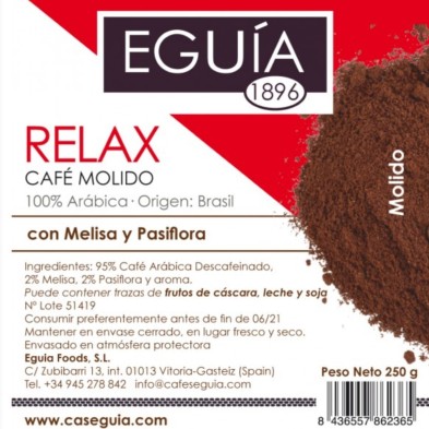 Café relax arábica tueste natural origen Brasil