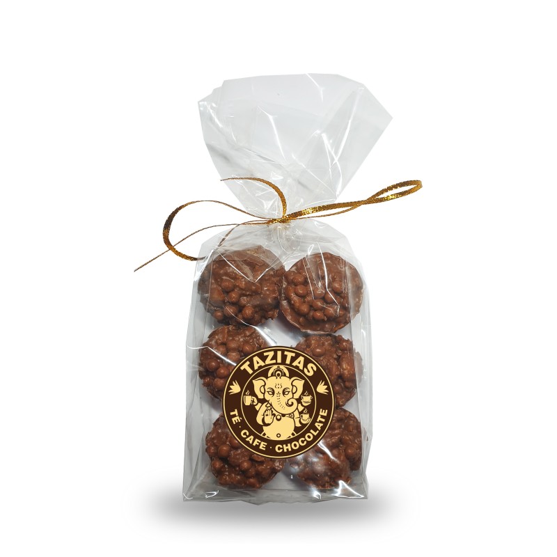 Rocas crunch chocolate con leche y galletas Tazitas