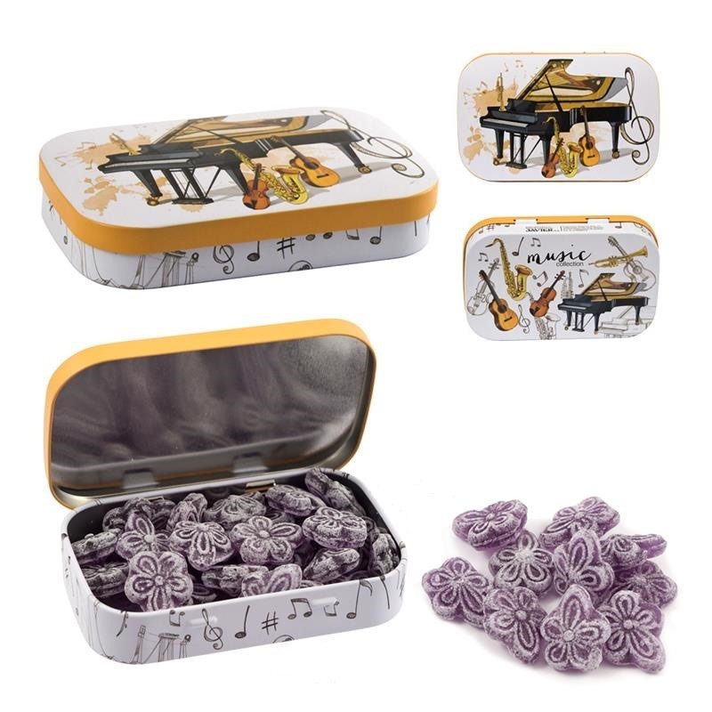 Caja Piano con caramelos de violeta