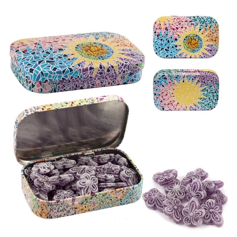 Caja Gaudí con caramelos de violeta