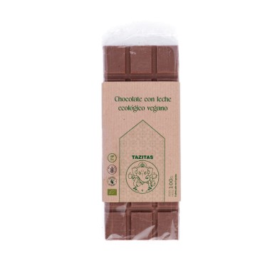 Chocolate con leche ecológico vegano Tazitas